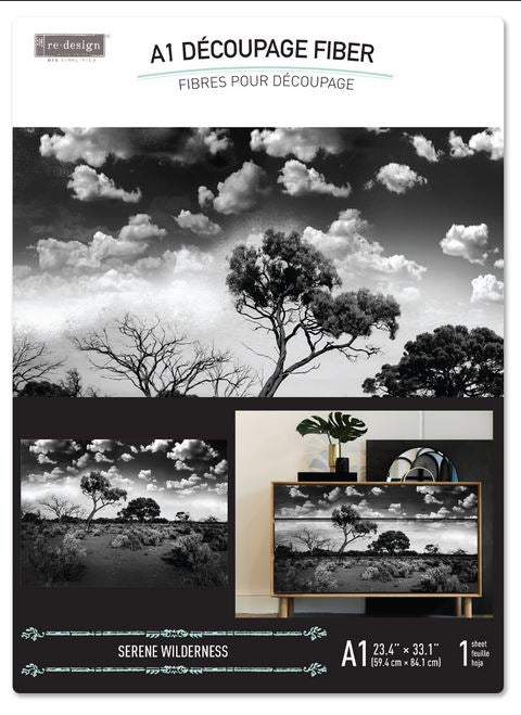 Serene Wilderness ~ A1 Decoupage Fiber ~ 1 sheet, A1 size