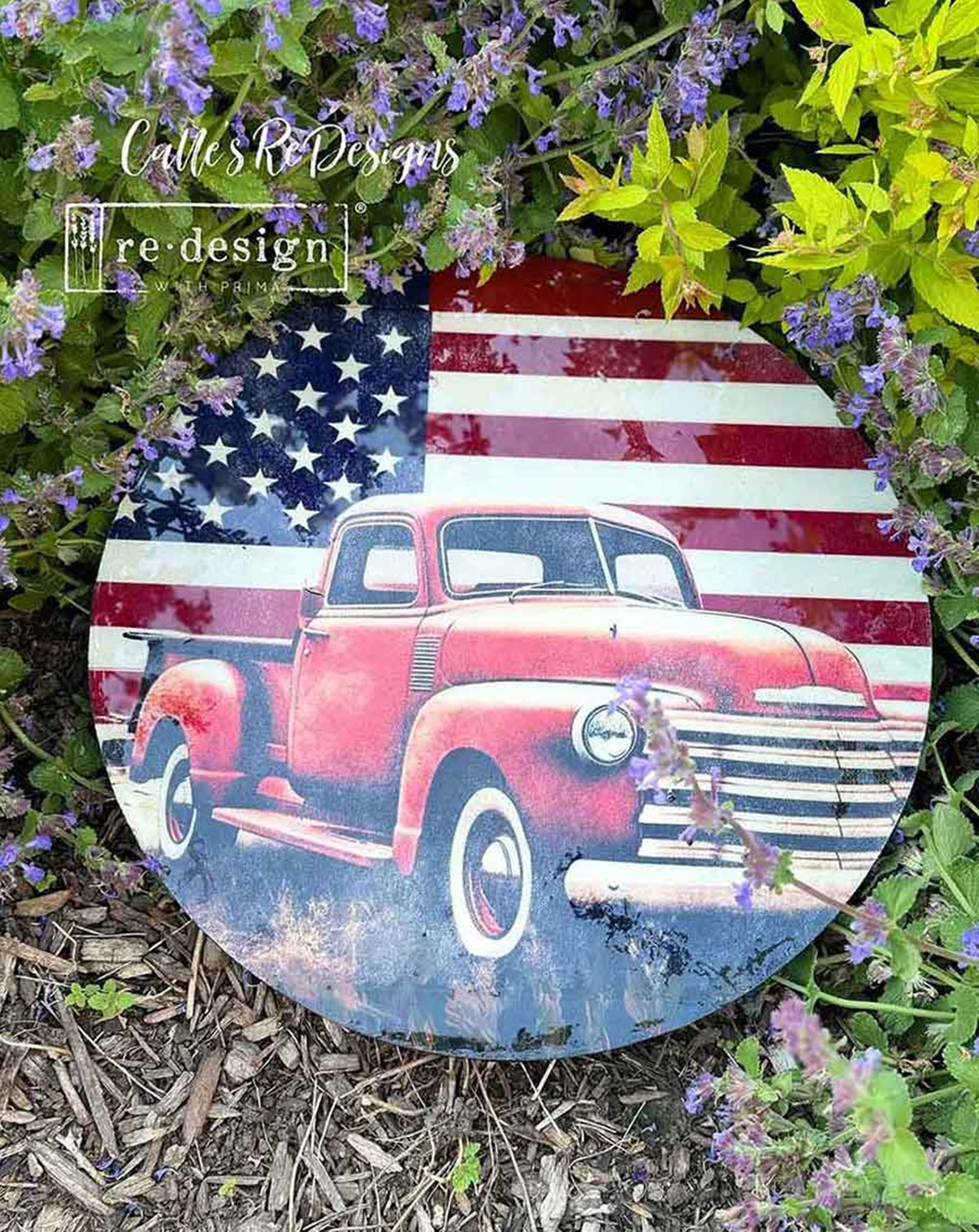 Patriotic themed decoupage fiber paper for DIY furniture projects