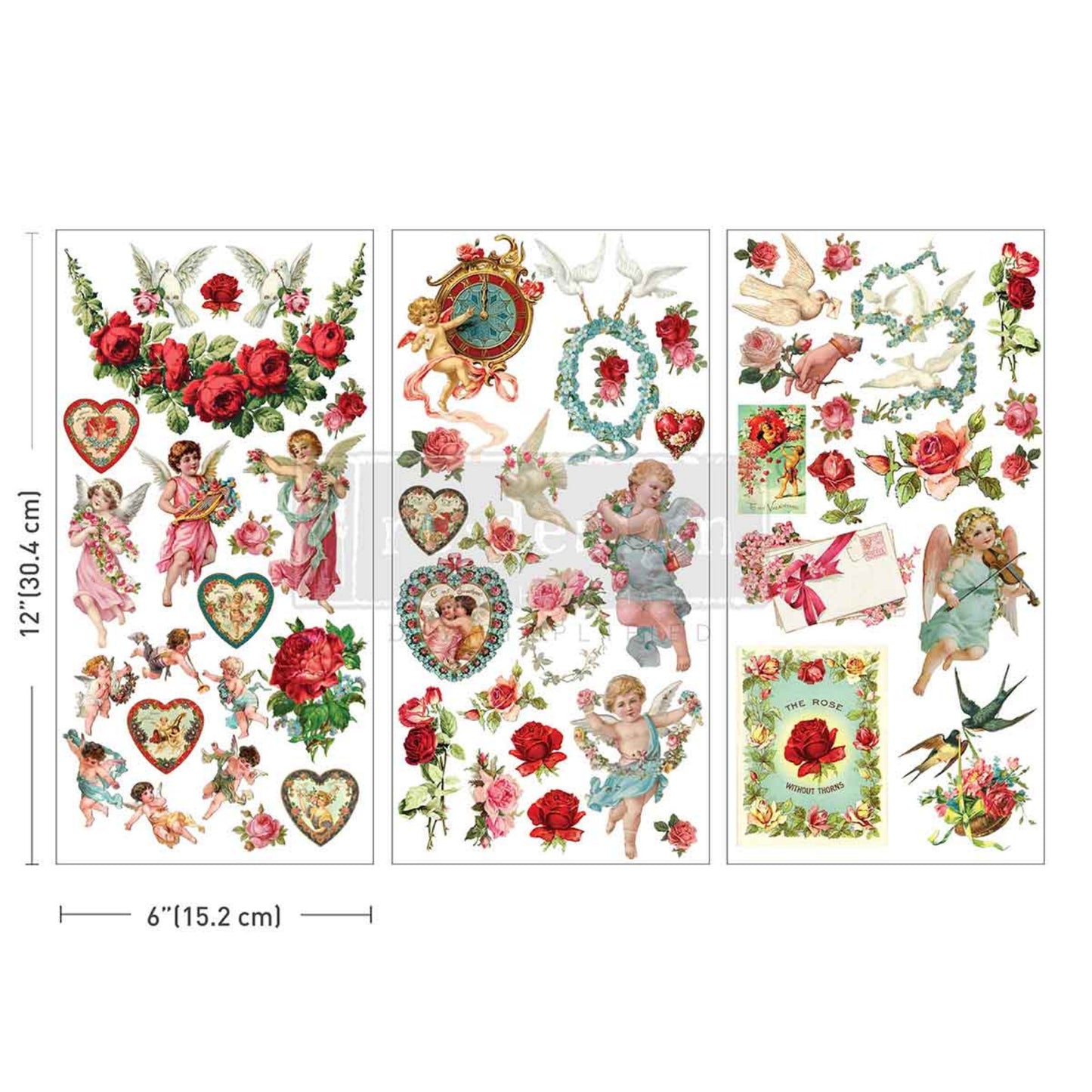 Mini Transfers – Amour Affair – 3 Sheets, 6″ x 12″