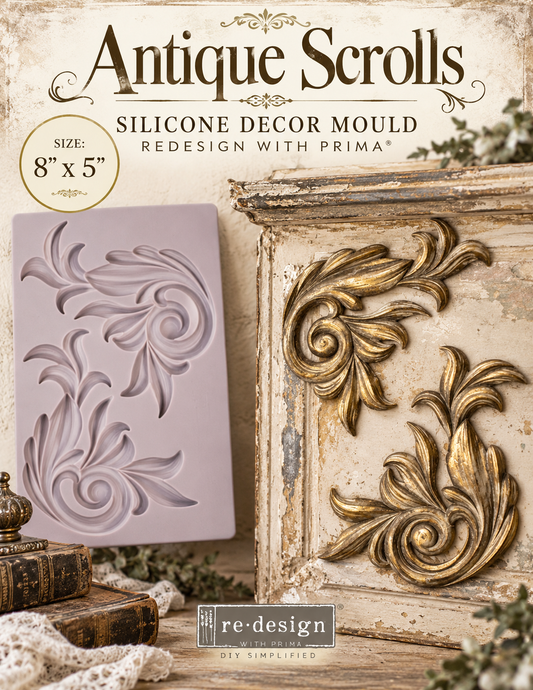 Antique Scrolls – 8″x5″, 8mm thickness ~ Redesign Decor Moulds®