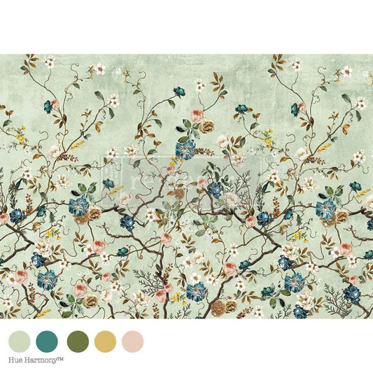 Blossom Perch A1 Decoupage Fiber - Redesign Decor Tissue Paper ~ Decoupage Paper for Furniture 23.4" x 33.1″
