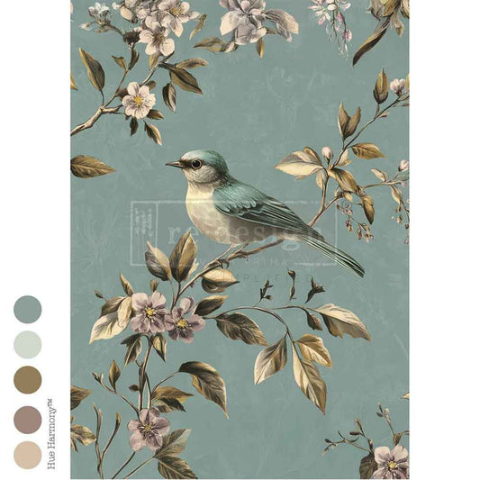 Blue Song A1 Decoupage Fiber - Redesign Decor Tissue Paper ~ Decoupage Paper for Furniture 23.4" x 33.1″