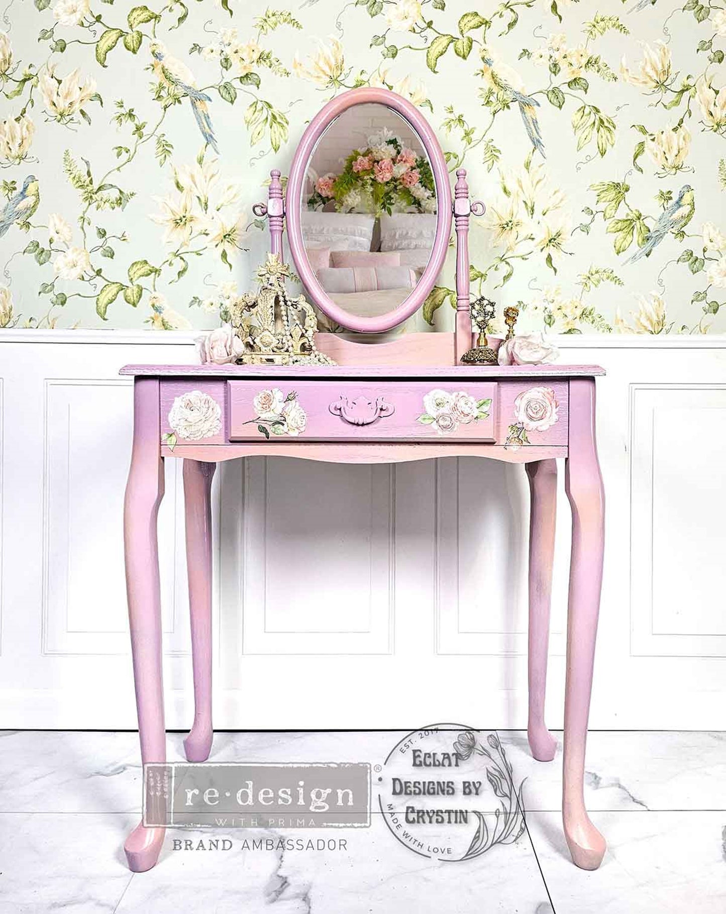 Blushing Blooms - Mini Decor Transfers® Redesign with Prima Furniture Transfers