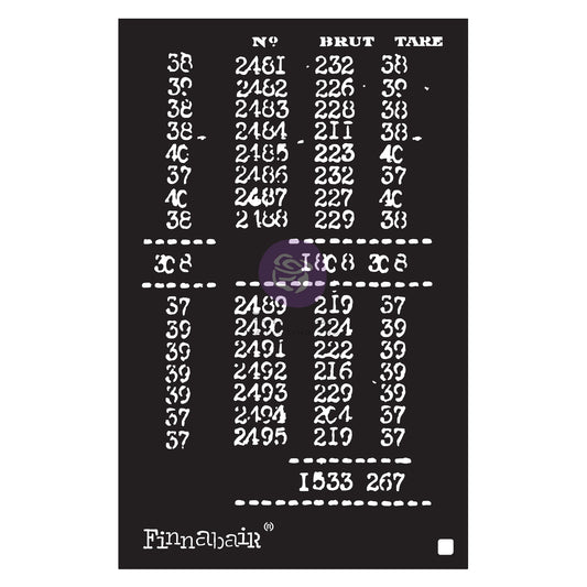 Finnabair Book Of Numbers - Decor Stencils® – Redesign with Prima – 1 pc, sheet size 6″x9″