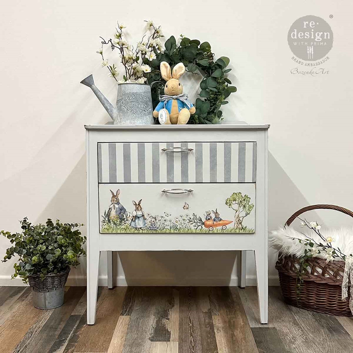 Bunny Trails - Middy Decor Transfers®  Rub on Transfers for Furniture, Redesign with Prima Decor Transfer, Furniture Transfer