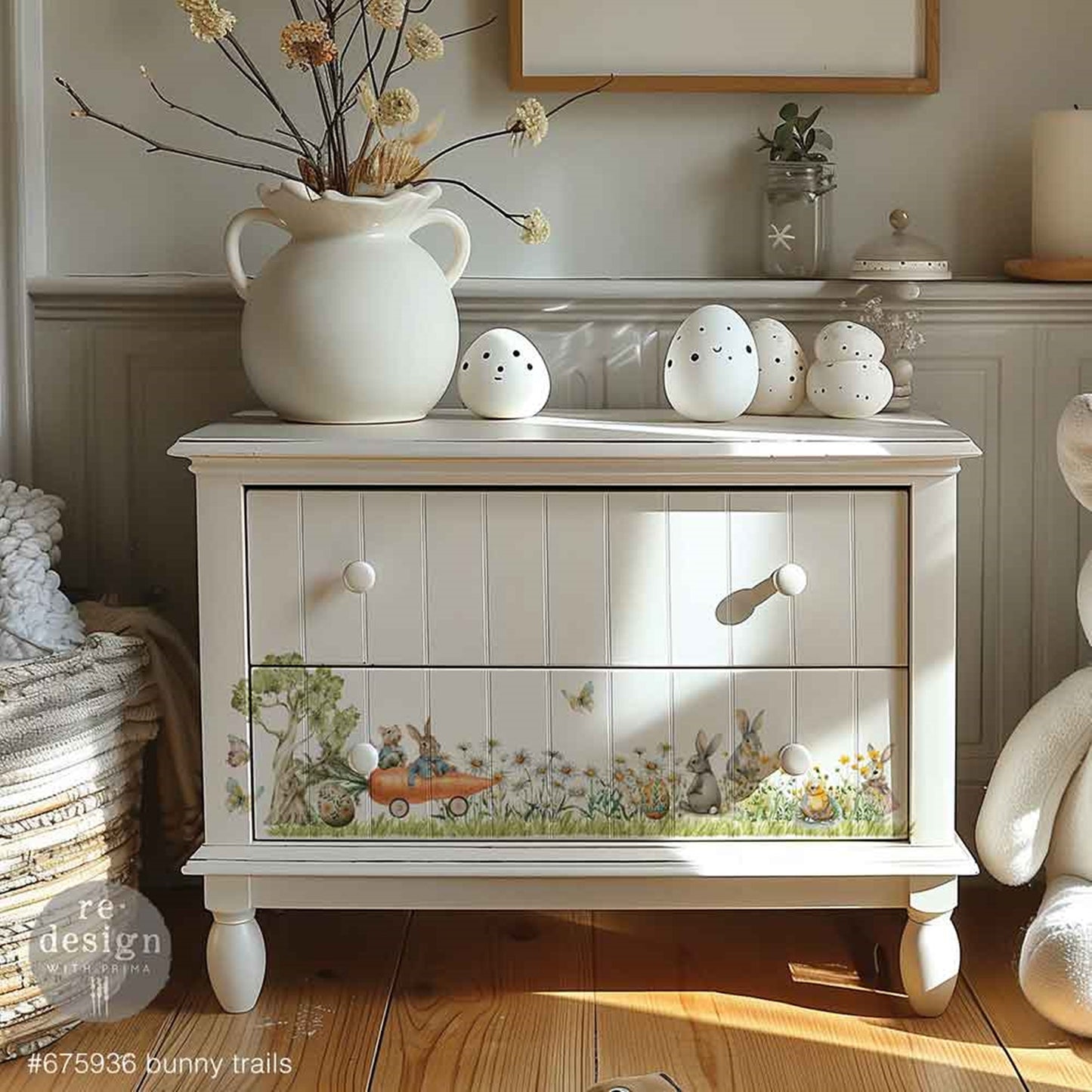 Bunny Trails - Middy Decor Transfers®  Rub on Transfers for Furniture, Redesign with Prima Decor Transfer, Furniture Transfer