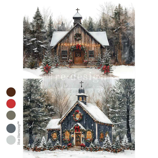 Christmas In The Woods - A4 Decoupage - Redesign Decor Tissue Paper ~ Decoupage Paper for Furniture 8.27″x11.69″