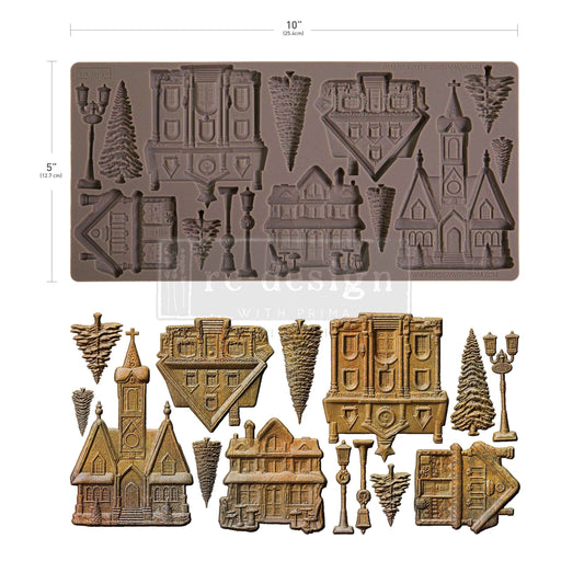 Christmas Village – Holiday Silicone Mould ~ 1 pc, 5″x10″x8mm