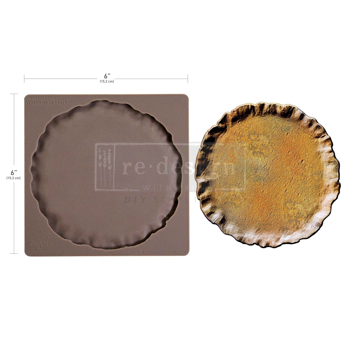 Contours of Grace – Ruffled Edge Round Silicone Mould - 1 pc, 6″x6″x8mm