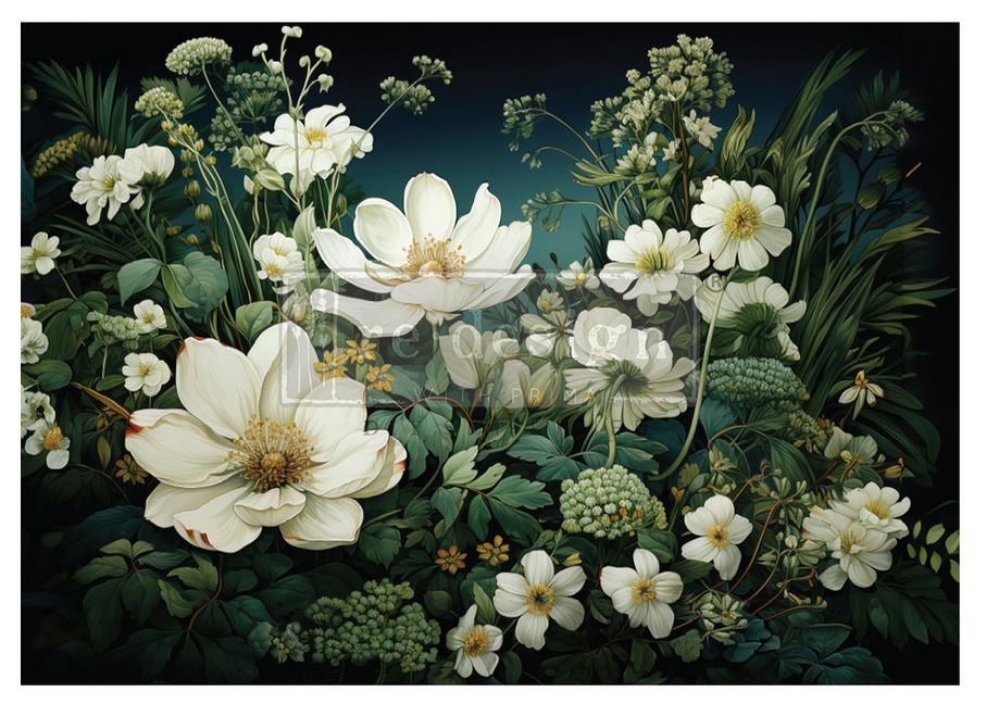 Contrast Of Night And Petal A1 Decoupage Fiber - Redesign Decor Tissue Paper ~ Decoupage Paper for Furniture 23.4" x 33.1″