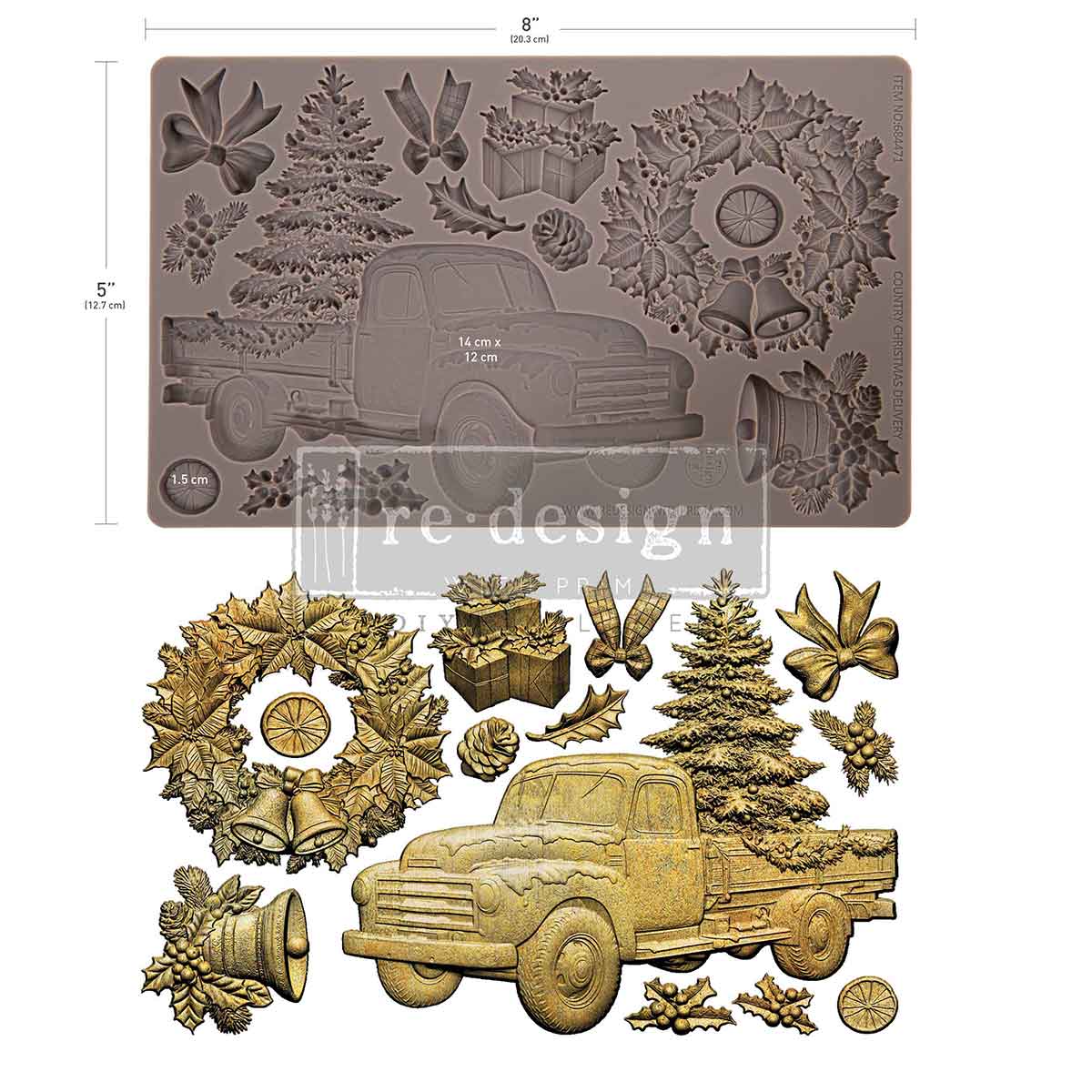 Décor Moulds® – Country Christmas Delivery – 1 Pc, 5″ x 8″ x 8m