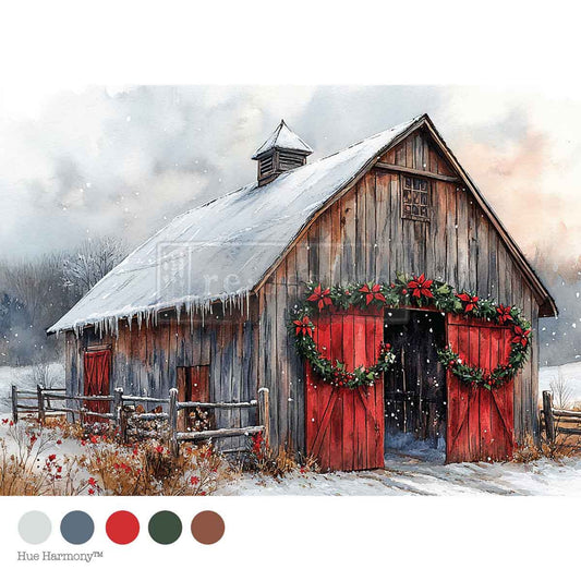 Cranberry Cabin - A4 Decoupage - Redesign Decor Tissue Paper ~ Decoupage Paper for Furniture 8.27″x11.69″