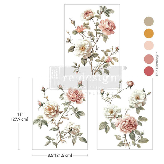 Creamy Blush Blooms - Middy Decor Transfers