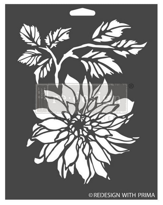 Dahlia Garden - Decor Stencils® – 1 pc, sheet size 9″x12″ Redesign with Prima
