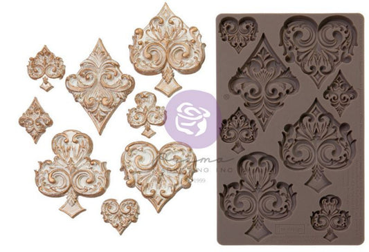 Lost In Wonderland Collection Mould – Deck Of Cards – 8″x5″, 8mm thickness ~ Redesign Decor Moulds® Silicone Decor Mould - Furniture Decor Mould