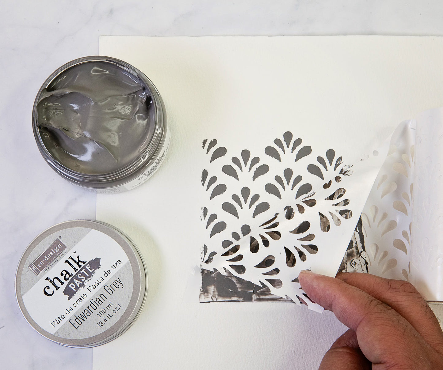 Redesign with Prima Chalk Paste 100 ml decorative texture paste for stenciling and mixed media projects