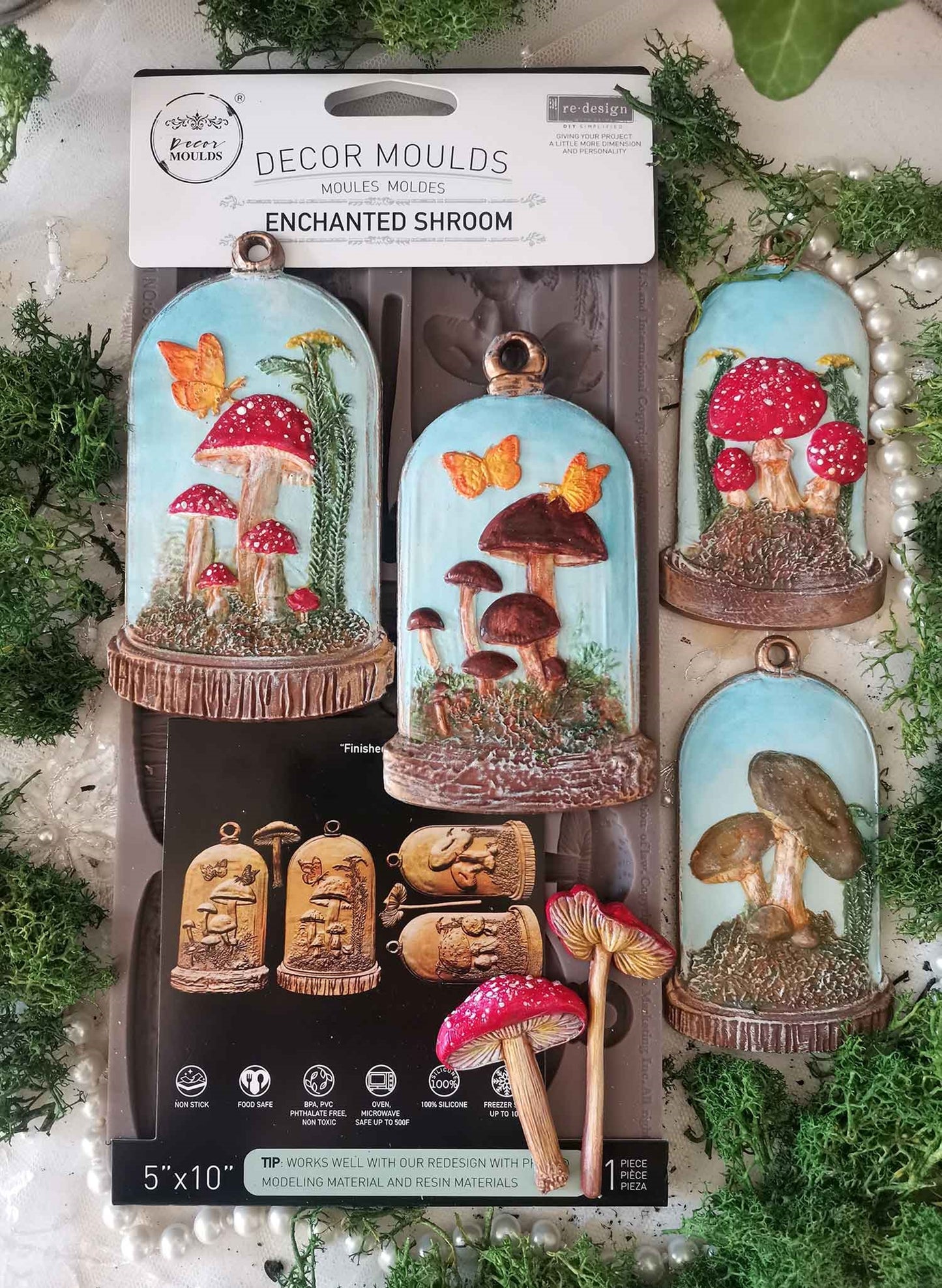 Enchanted Shroom Decor Mould – Mushroom Cloche Design by Re·Design with Prima – 10″x5″, 8mm thickness