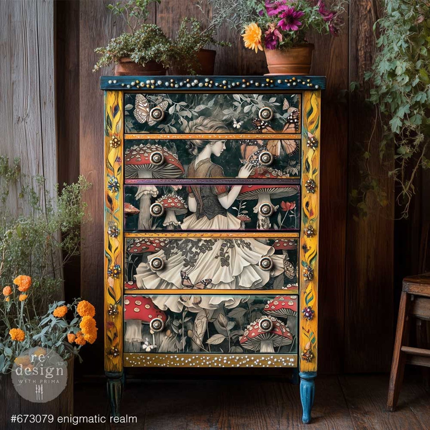 Enigmatic Realm A1 Decoupage Fiber - Redesign Decor Tissue Paper ~ Decoupage Paper for Furniture 23.4" x 33.1″