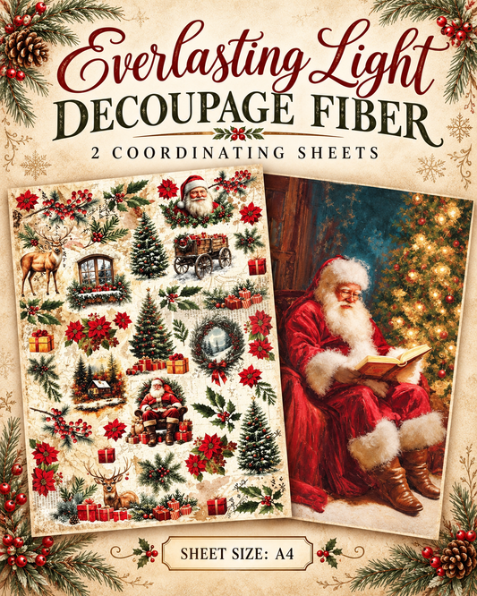 A4 Decoupage Fiber Pack – Everlasting Light – 2 Sheets