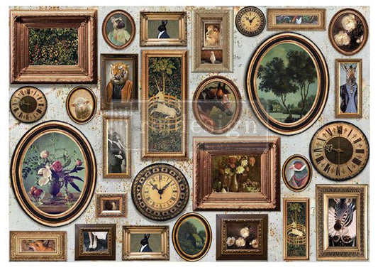 Fancy Friends Steampunk A1 Decoupage Fiber Paper - Redesign Decor Tissue Paper for Decoupaging ~ Decoupage Paper for Furniture 23.4" x 33.1″
