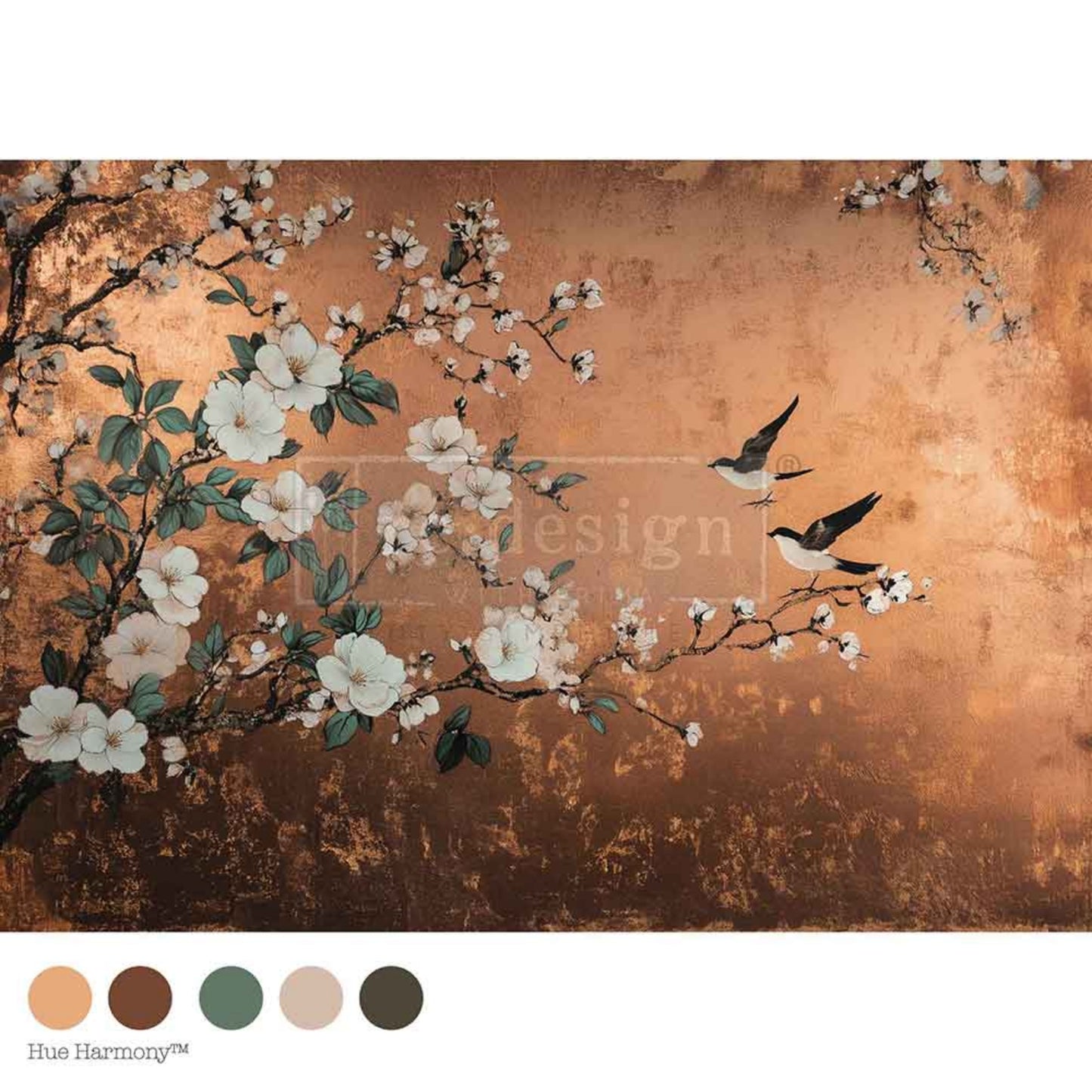 Feathers In The Glow A1 Decoupage Fiber - Redesign Decor Tissue Paper ~ Decoupage Paper for Furniture 23.4" x 33.1″