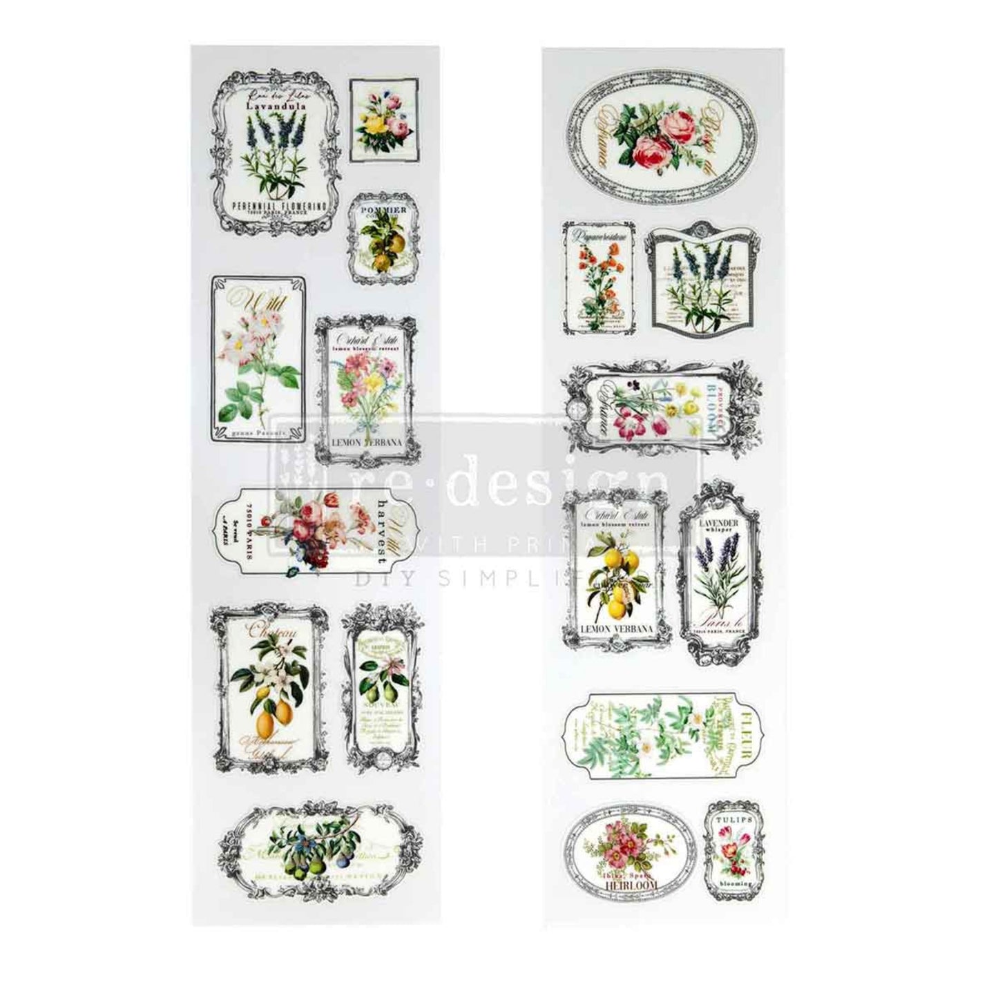 Luxe decorative transfer Fleur De Frame botanical frame artwork