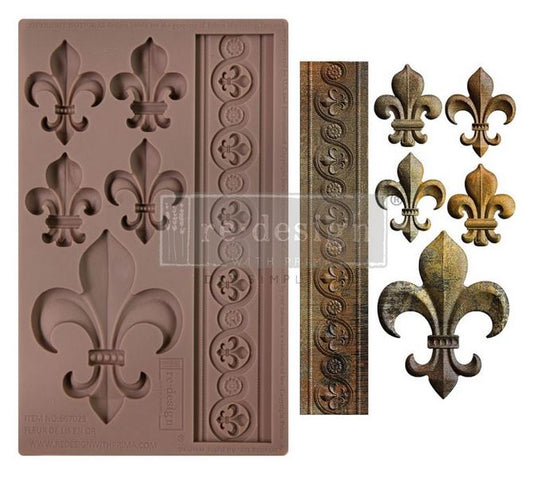 Fleur De Lis En Or - Silicone Decor Mould - Redesign with Prima - 5"x8"