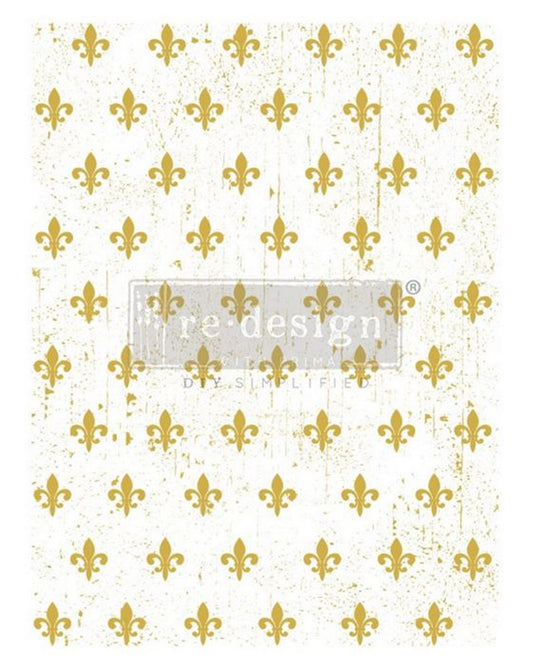 Fleur De Lis - Decor Transfers® Foil Transfers® Rub on Transfers for Furniture, Redesign with Prima Decor Transfer, Furniture Transfer