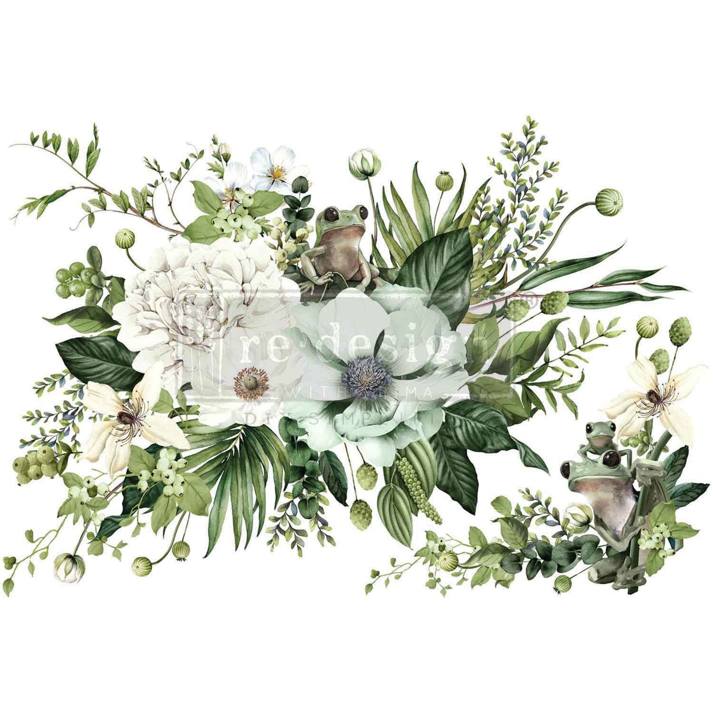 Froggy Meadow Greens - Large Redesign with Prima Decor Transfers®