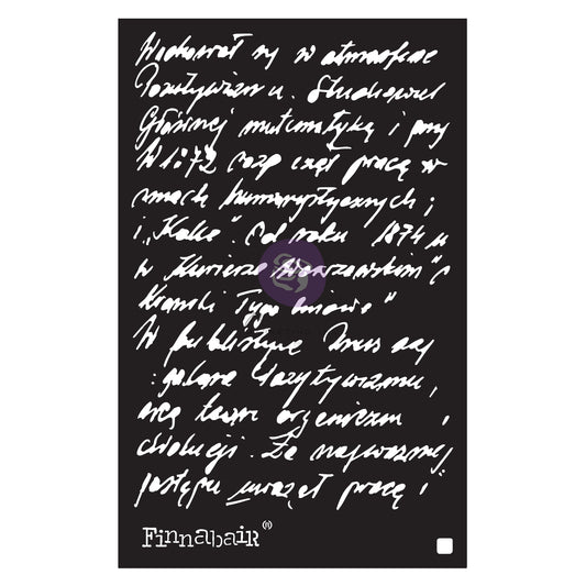 Finnabair Ghostwriter - Decor Stencils® – Redesign with Prima – 1 pc, sheet size 6″x9″