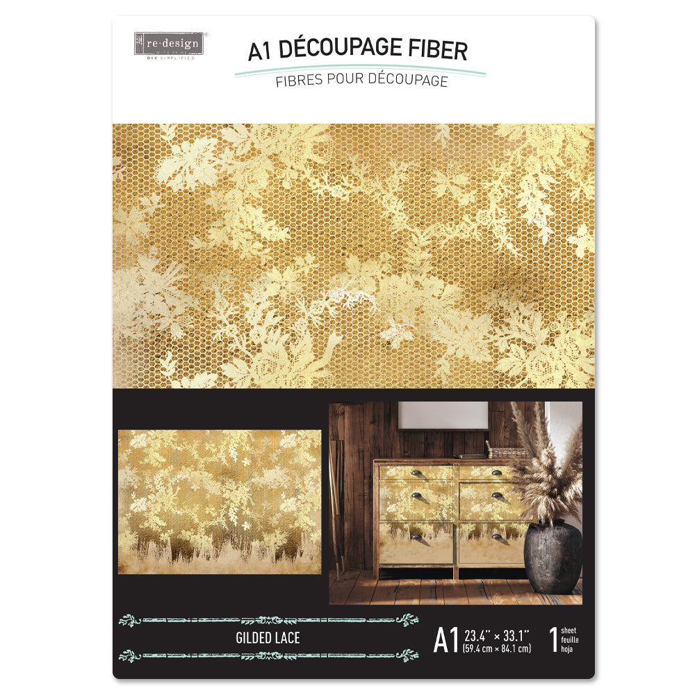 Gilded Lace A1 Decoupage Fiber