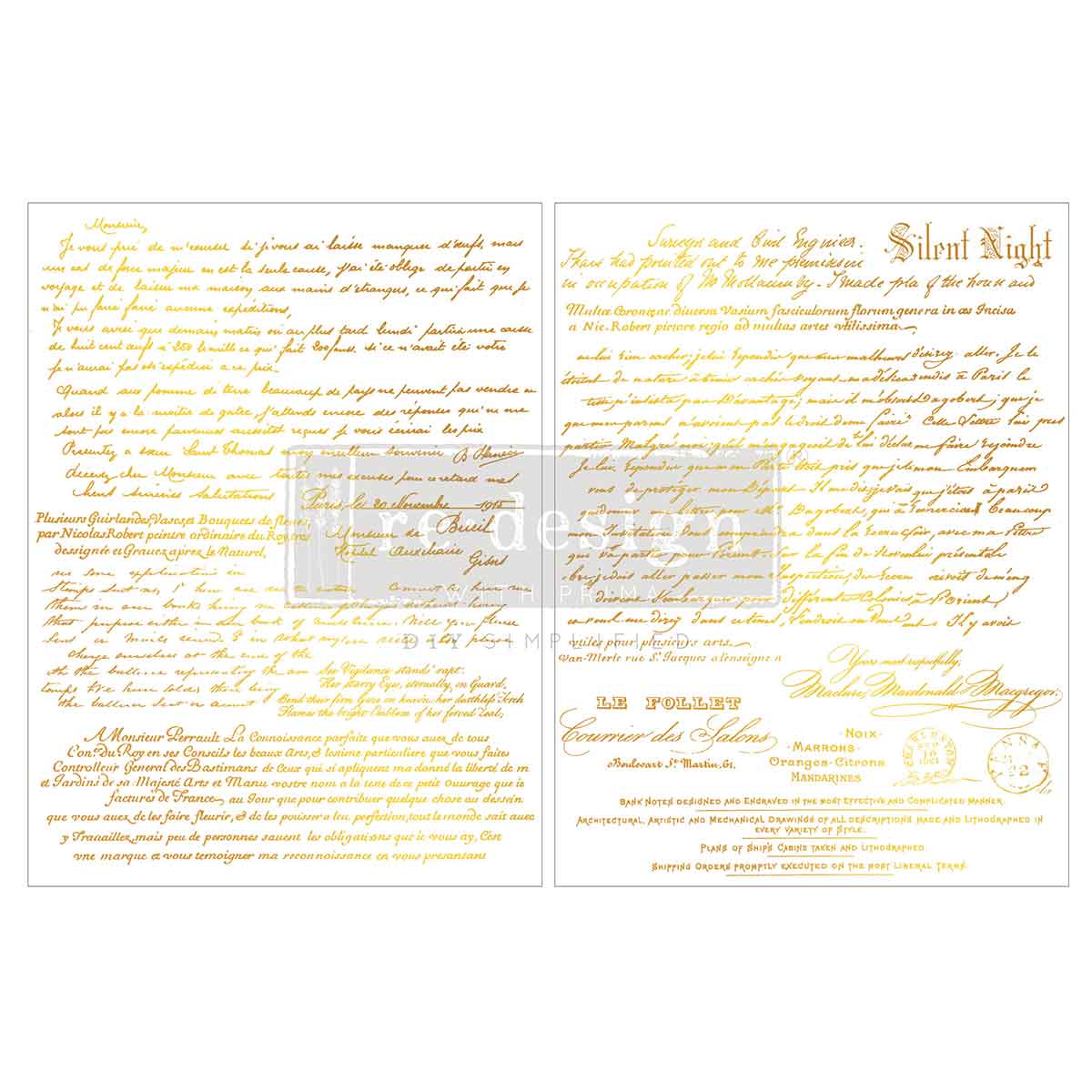 Middy Foil Transfers® KACHA – Gilded Noel Script – 2 Sheets, 8.5″ x 11″