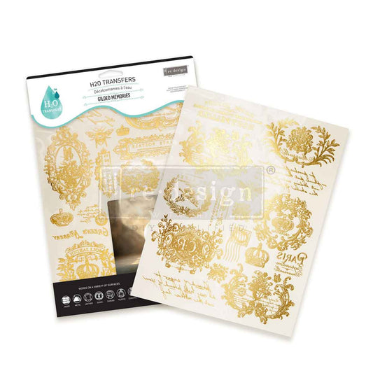 Gilded Memories – H2O Transfers –  2 sheets, 8.5″x11″