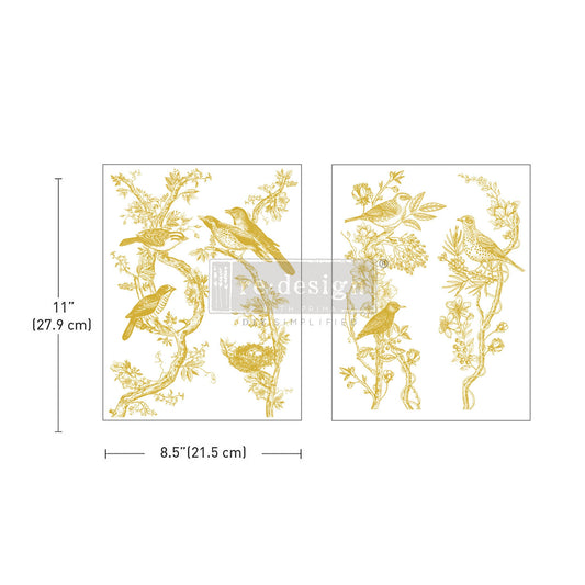 Kacha Collection – Golden Serenade - Decor Transfers® Middy Foil Transfers® Rub on Transfers for Furniture, Redesign with Prima Decor Transfer, Furniture Transfer