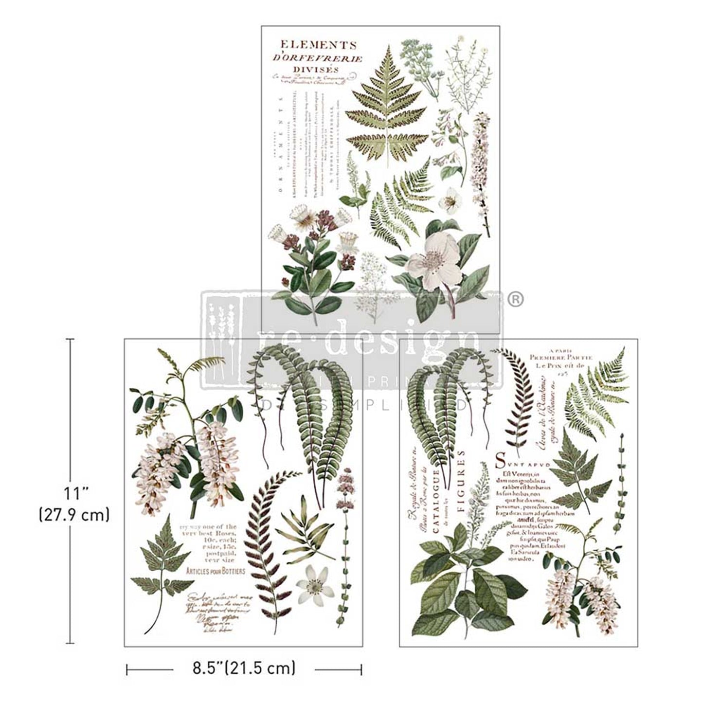 Greenery Grace - Middy Decor Transfers®  Rub on Transfers for Furniture, Redesign with Prima Decor Transfer, Furniture Transfer