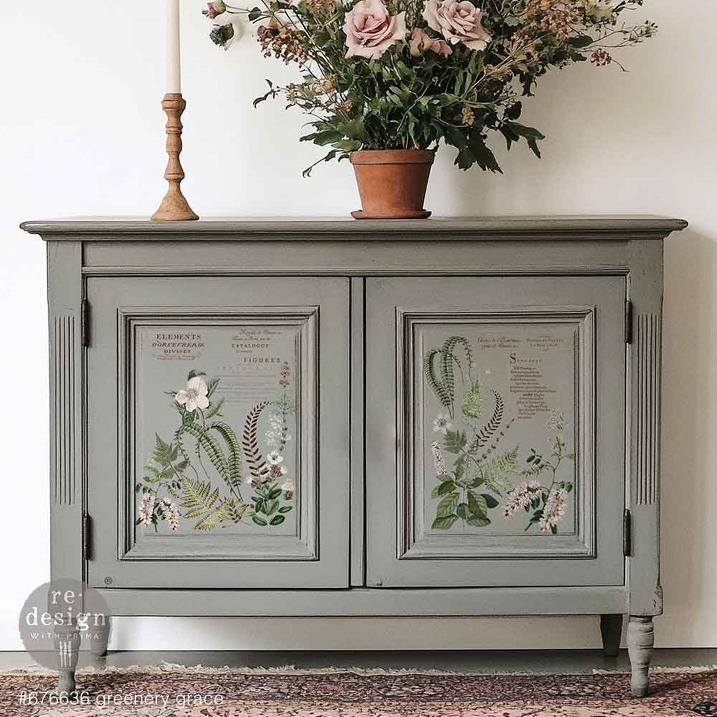 Greenery Grace - Middy Decor Transfers®  Rub on Transfers for Furniture, Redesign with Prima Decor Transfer, Furniture Transfer