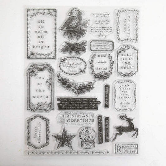 Redesign Decor Stamp – Holly Jolly – 8.5×11 sheet size