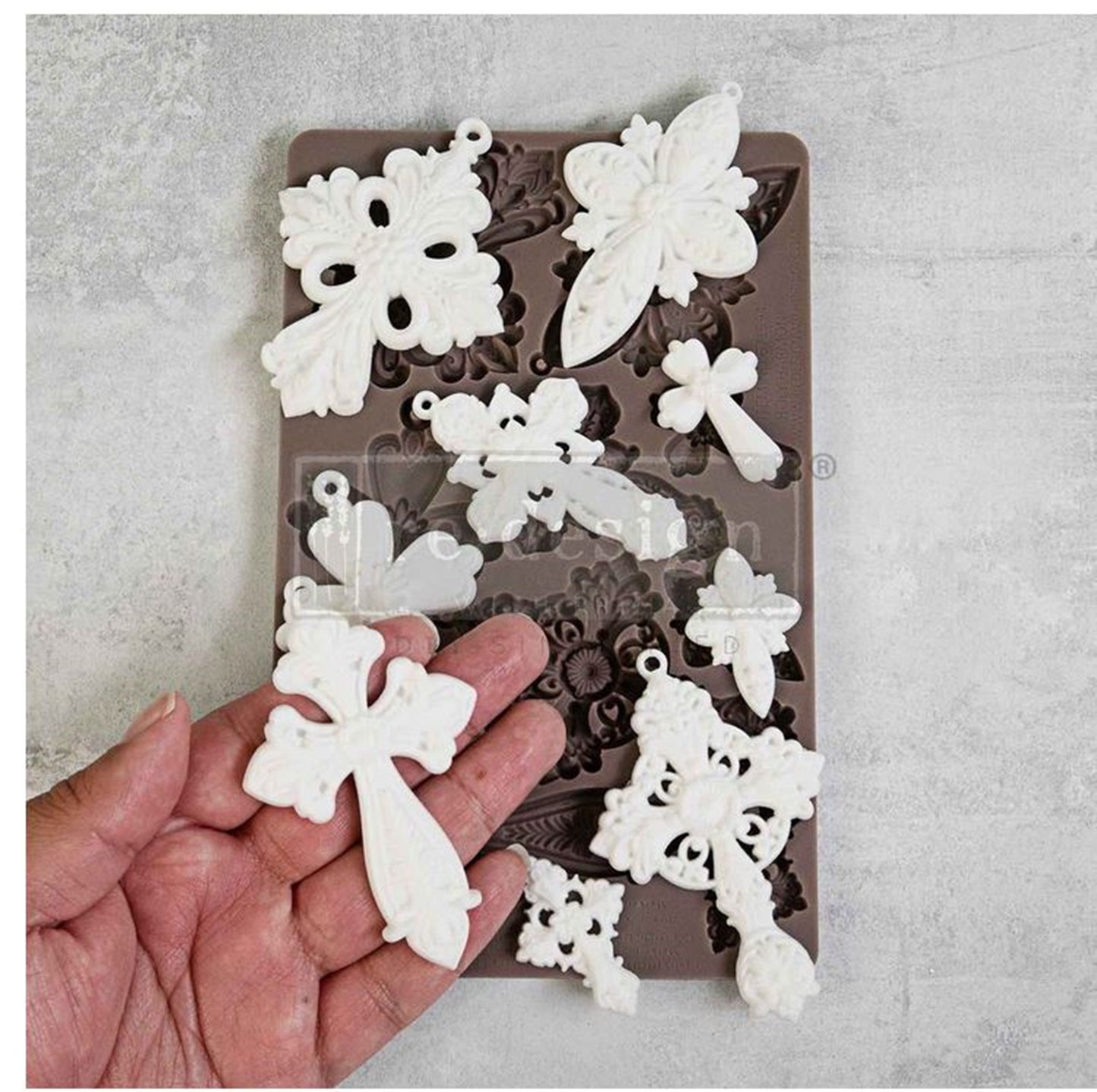 Holy Harmony Silicone Mould – Ornate Cross Designs Silicone Mould ~ 1 pc, 5″x8″x8mm