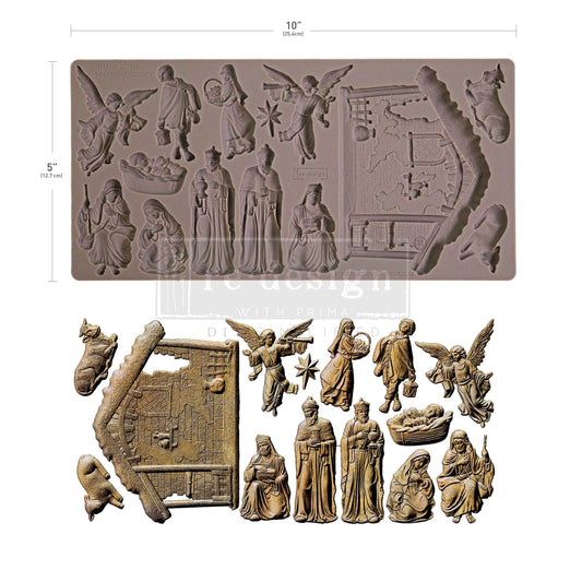 Holy Night Nativity – Christmas Silicone Mould ~ 1 pc, 5″x10″x8mm