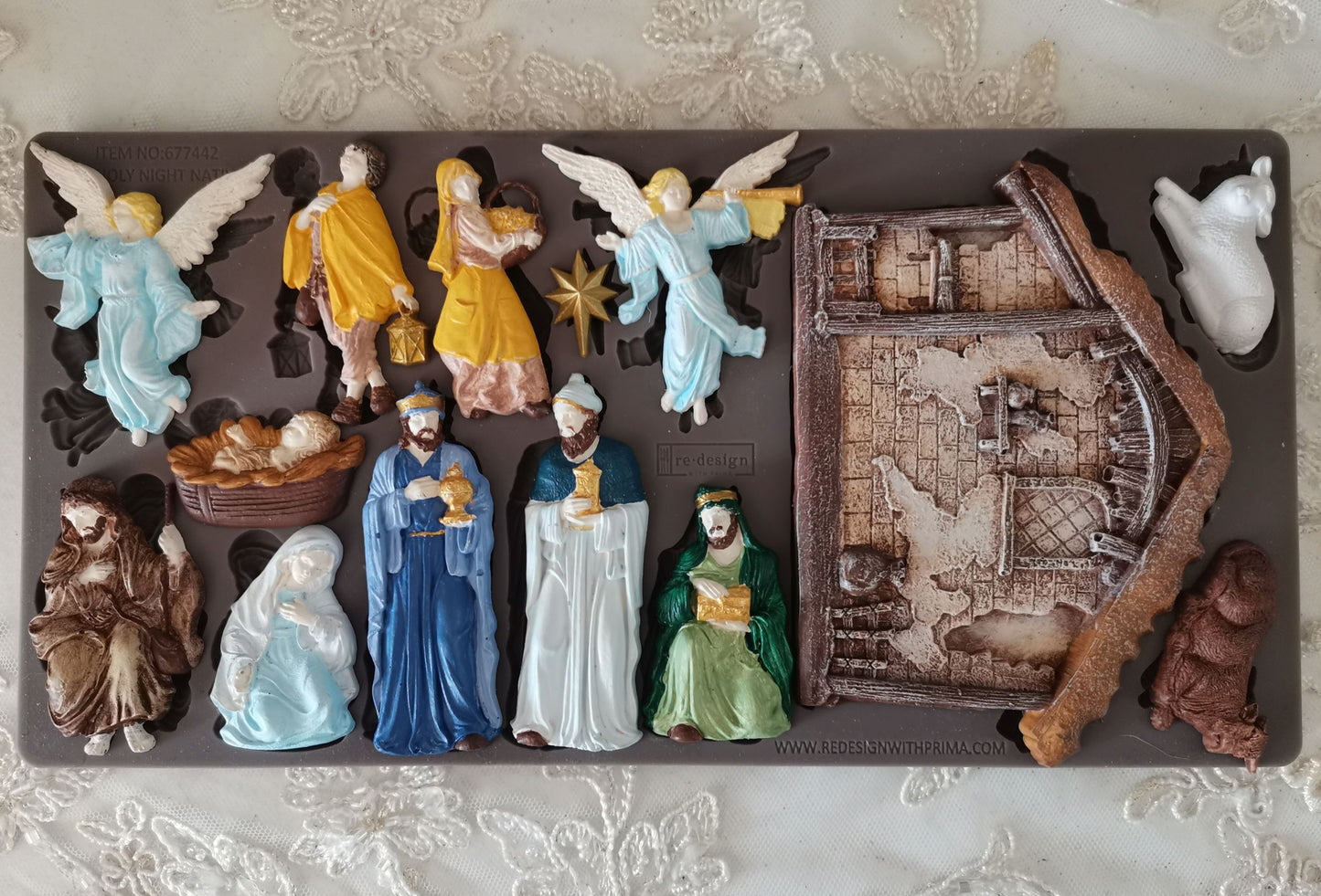 Holy Night Nativity – Christmas Silicone Mould ~ 1 pc, 5″x10″x8mm