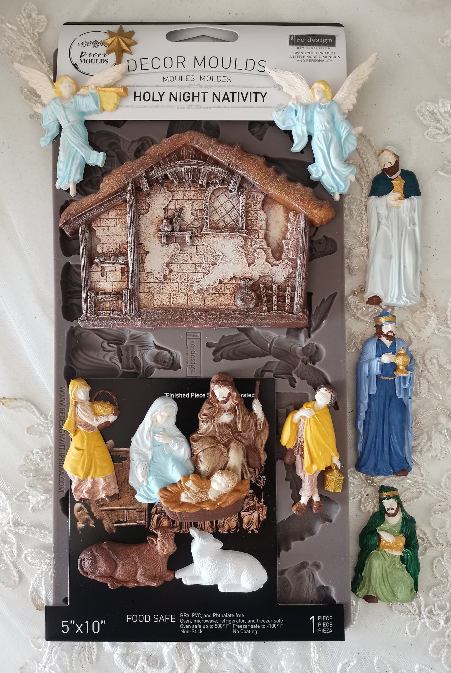 Holy Night Nativity – Christmas Silicone Mould ~ 1 pc, 5″x10″x8mm