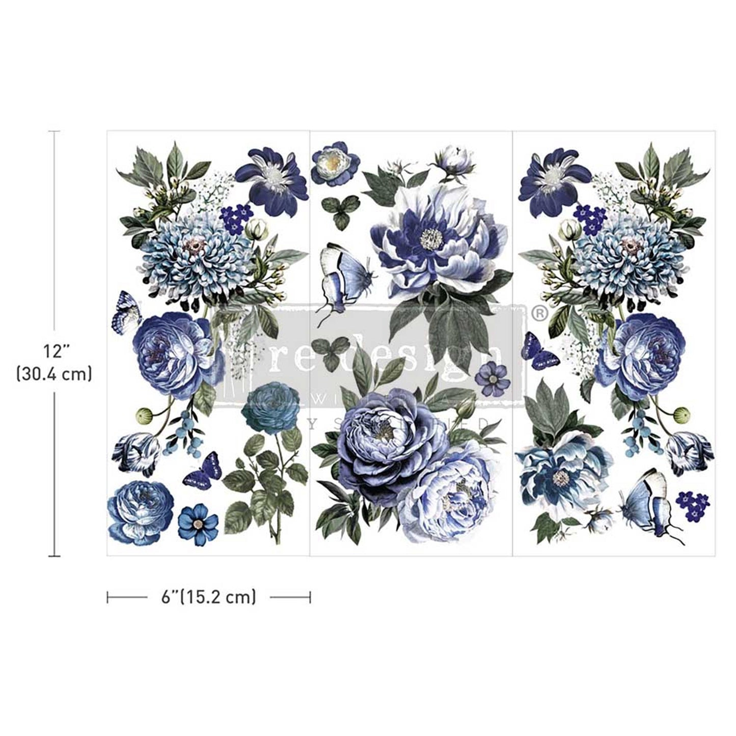 Indigo Petals - Mini Decor Transfers® Redesign with Prima Furniture Transfers