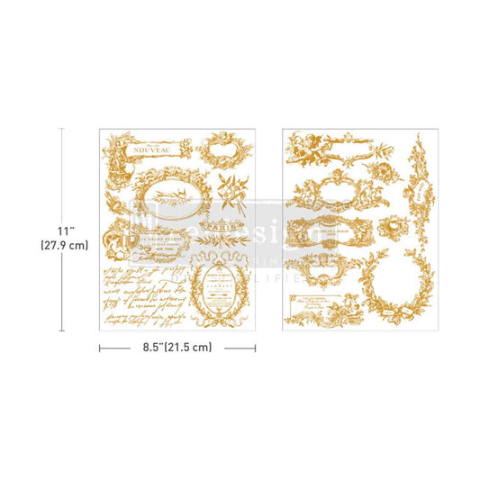 Kacha Collection –  Label De Luxe - Decor Transfers® Middy Foil Transfers® Rub on Transfers for Furniture, Redesign with Prima Decor Transfer, Furniture Transfer
