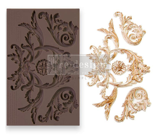 Kacha Decor Mould - Majestic Flourish ~ Silicone Mould for Furniture, Crafts, and Vintage DIY Embellishments  1 pc, 5″x8″x8mm