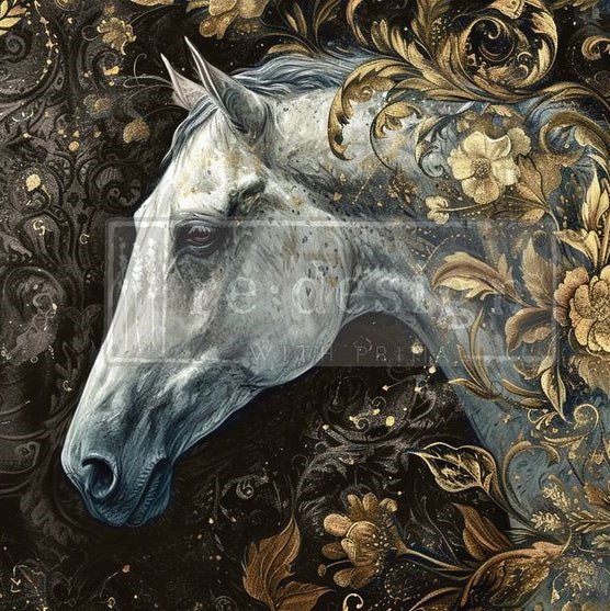 Majestic Gallop A1 Decoupage Fiber - Redesign Decor Tissue Paper ~ Decoupage Paper for Furniture 23.4" x 33.1″