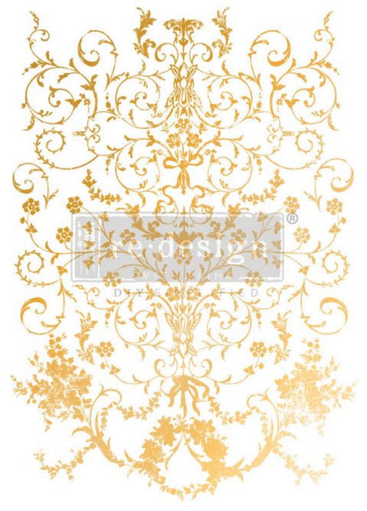 Kacha Manor Swirls – Gold Foil Décor Transfer by Re·Design with Prima