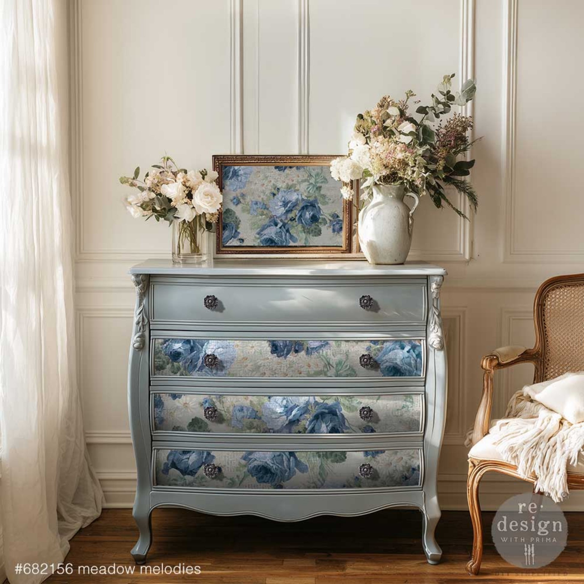 Double Delight Meadow Melodies fiber paper set for furniture decoupage