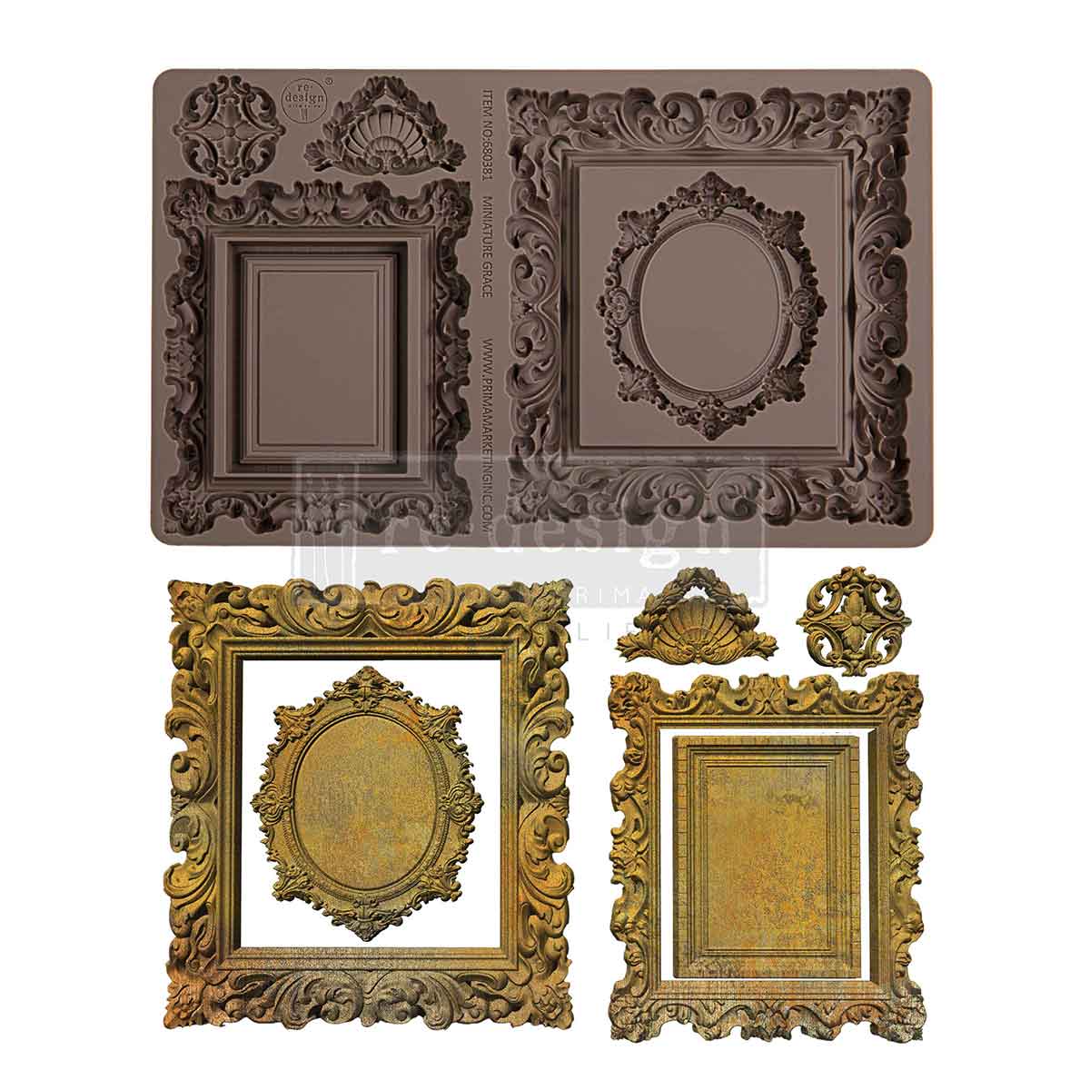 Decor Moulds Miniature Grace silicone mold 5 x 8 inch by Redesign with Prima