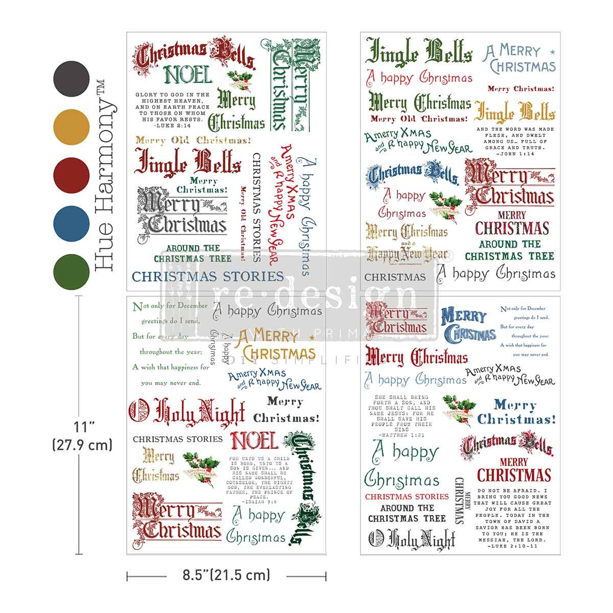 Middy Plus Transfers® – Noel in Script – 3 Sheets + 1 Bonus Sheet, 8.5″ x 11″