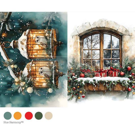 Noel Night Owl - A4 Decoupage - Redesign Decor Tissue Paper ~ Decoupage Paper for Furniture 8.27″x11.69″